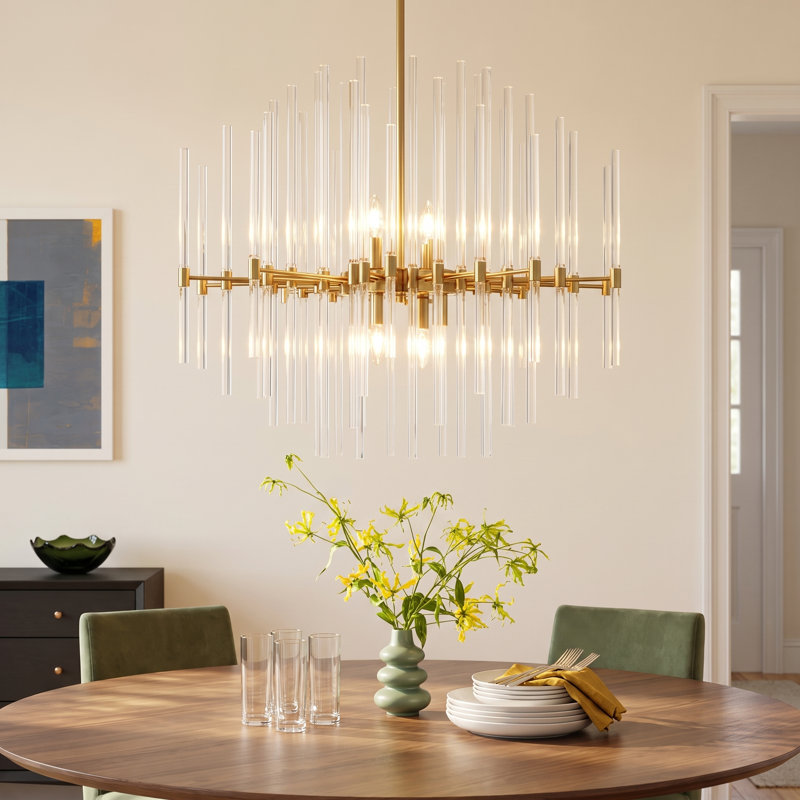 Chadley 8-Light Chandelier, Heritage Gold, 25.5" H x 28.5" W x 28.5" D