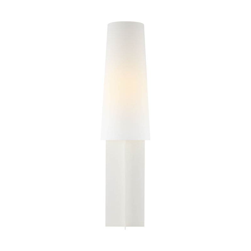 Kelly Wearstler Blocco 1 Light Bedroom Home Office Living Room Lamp With White Linen Shade, Soft Linen