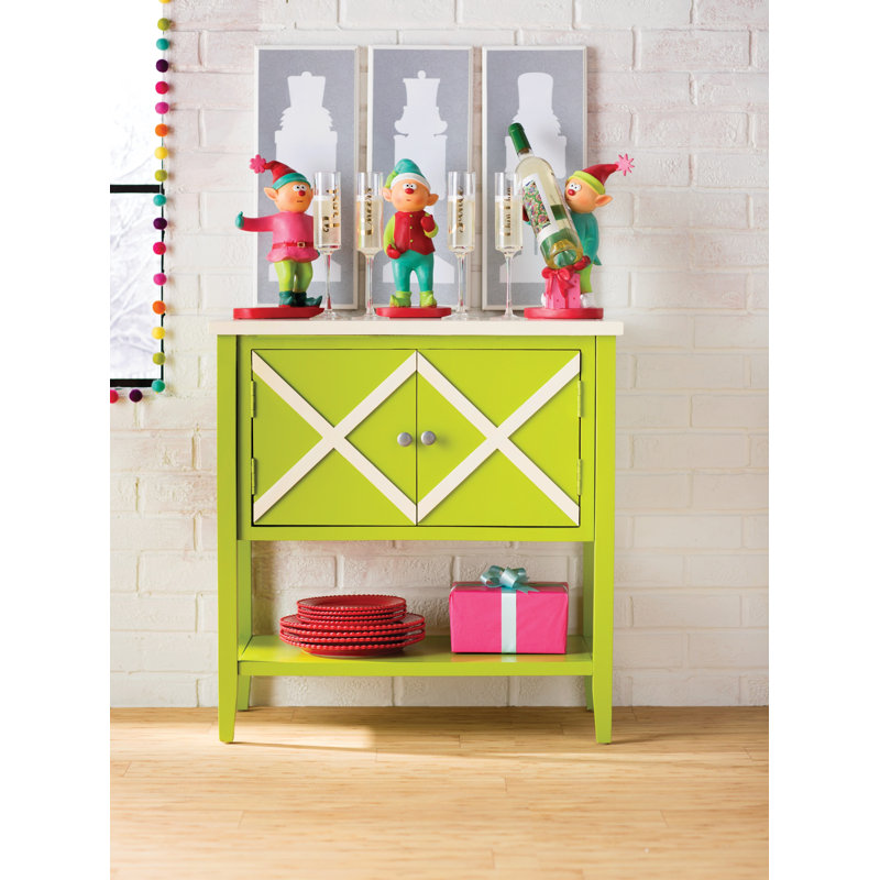 Jenny 30.1'' Solid Wood Sideboard, Lime Green