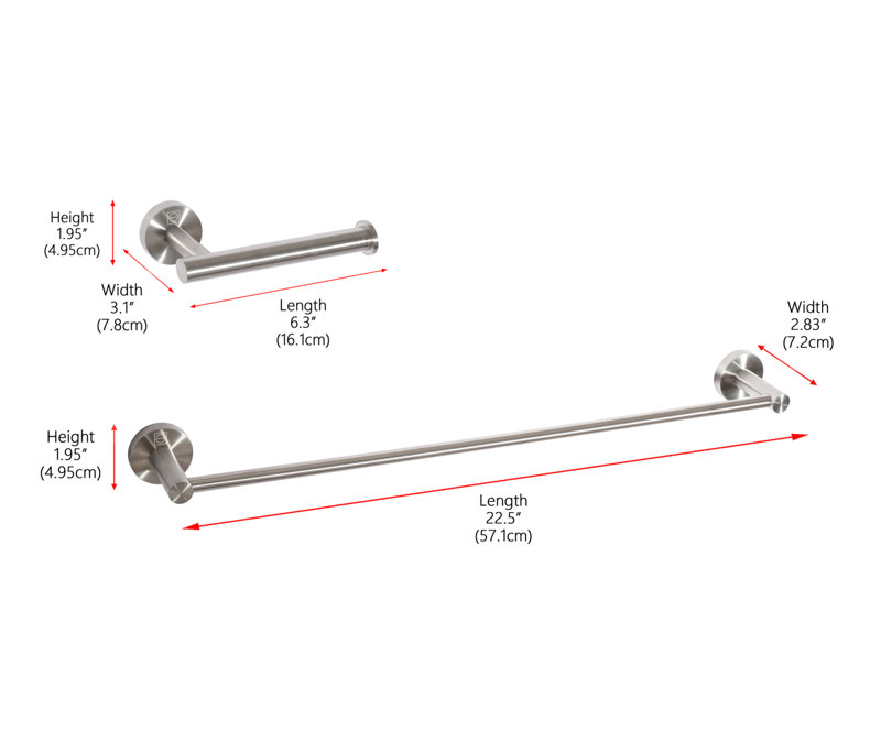 Alma 2 - Piece Bathroom Hardware Set, Brushed Nickel