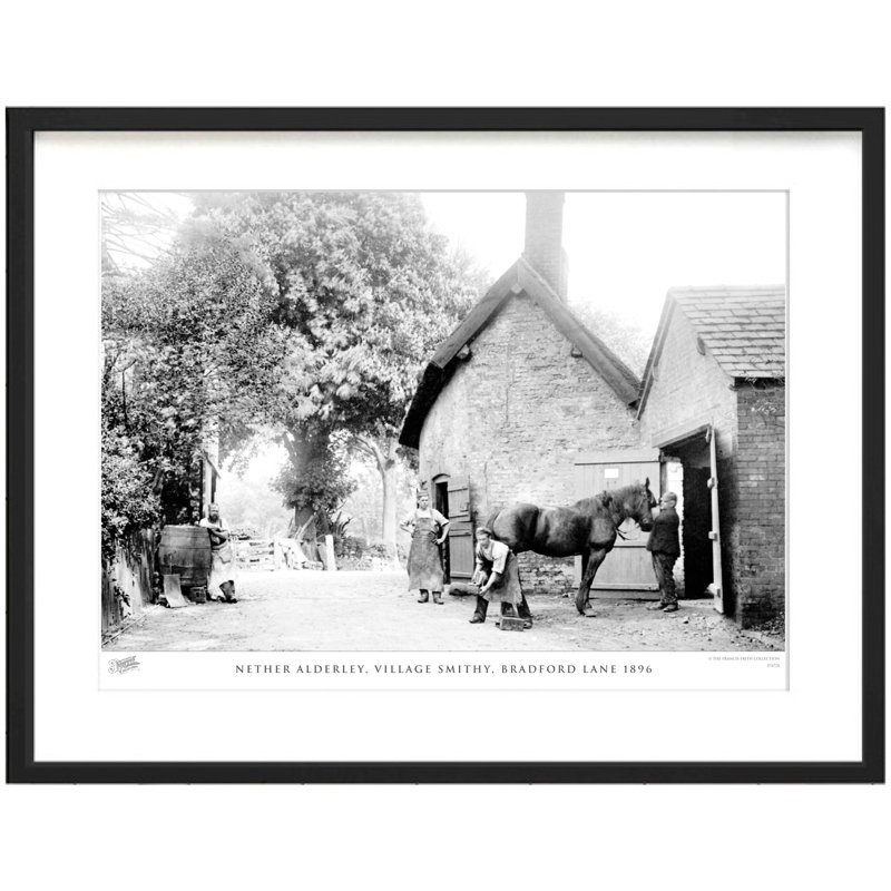 Nether Alderley, Village Smithy, Bradford Lane 1896 - Single Picture Frame Print, 60cm H x 80cm W x 2.3cm D