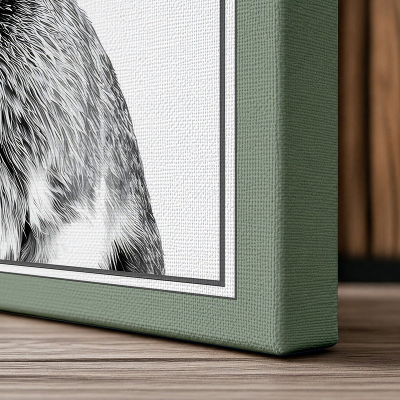 Hare Observational Study Botanical - Wrapped Canvas, 36x24 - 91.4 x 61.0 cm, Sage Border