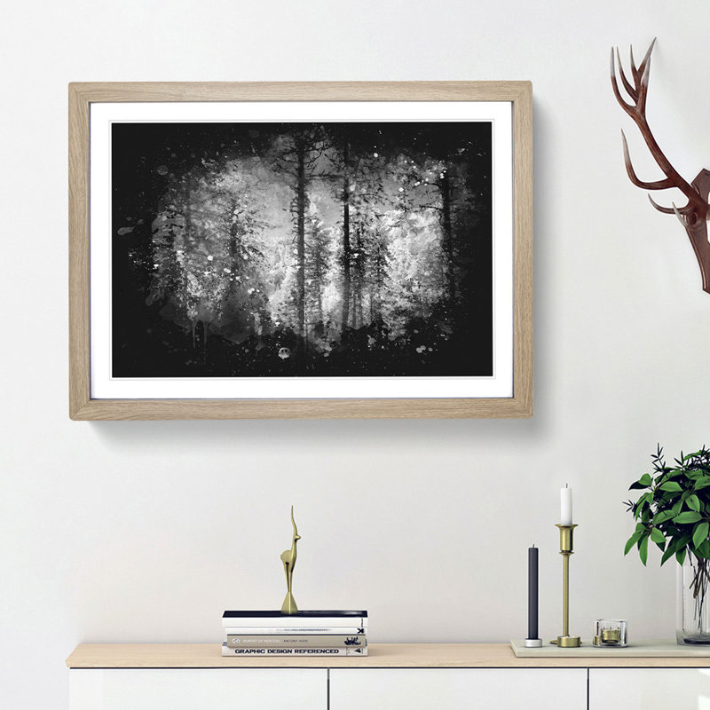 Montana Forest - Picture Frame Painting Print, 62cm H x 87cm W x 2cm D, Oak Framed