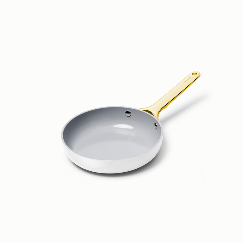 Caraway 8" Iconics Nonstick Ceramic Fry Pan, White/Gold