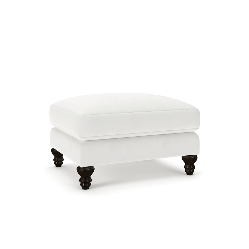 Walters Upholstered Ottoman, Classic Bleach White Twill