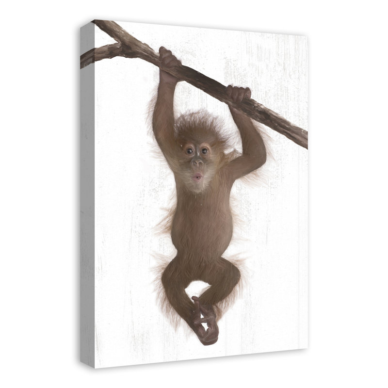 Reproduction de singe suspendu sur toile, H 24 po x l 16 po x P 1,25 po
