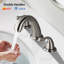 Robinet pour salle de bain 8 trous à 3 trous et 2 poignées en nickel brossé 8 pouces - Fabrication en laiton massif, à rouille, aérateur pour poignées anti-éclaboussures 8 ", laiton, antirouille, aéré lisse avec bonde escamotable