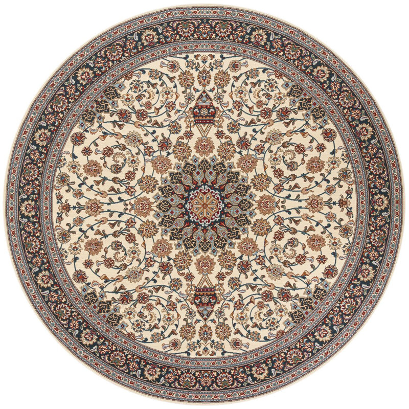 Traditional Tollefson Area Rug Ivory Color, Round 10'