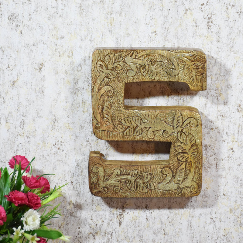 Haddam Text & Numbers Letter Block, S, Gold