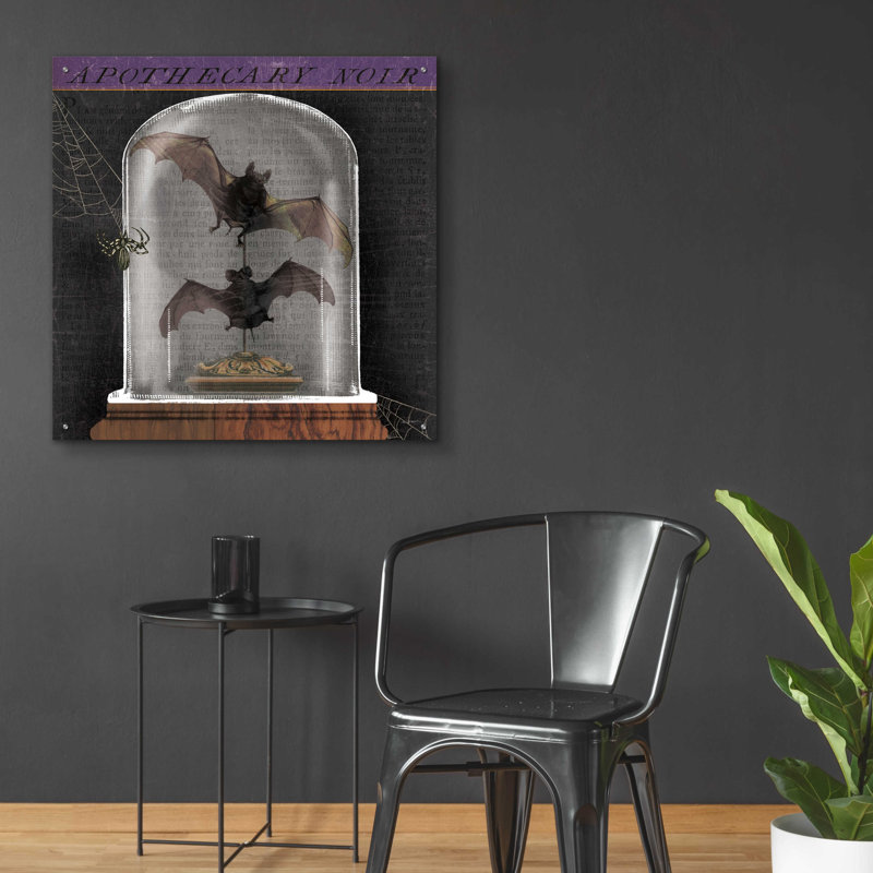 The Holiday Aisle® «Apothecary Noir IV» par Sue Schlabach, art mural en verre acrylique, 24 po x 24 po