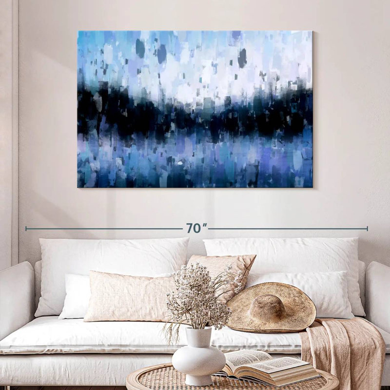 Avery Abstract Navy Blue, 32'' H X 48'' W