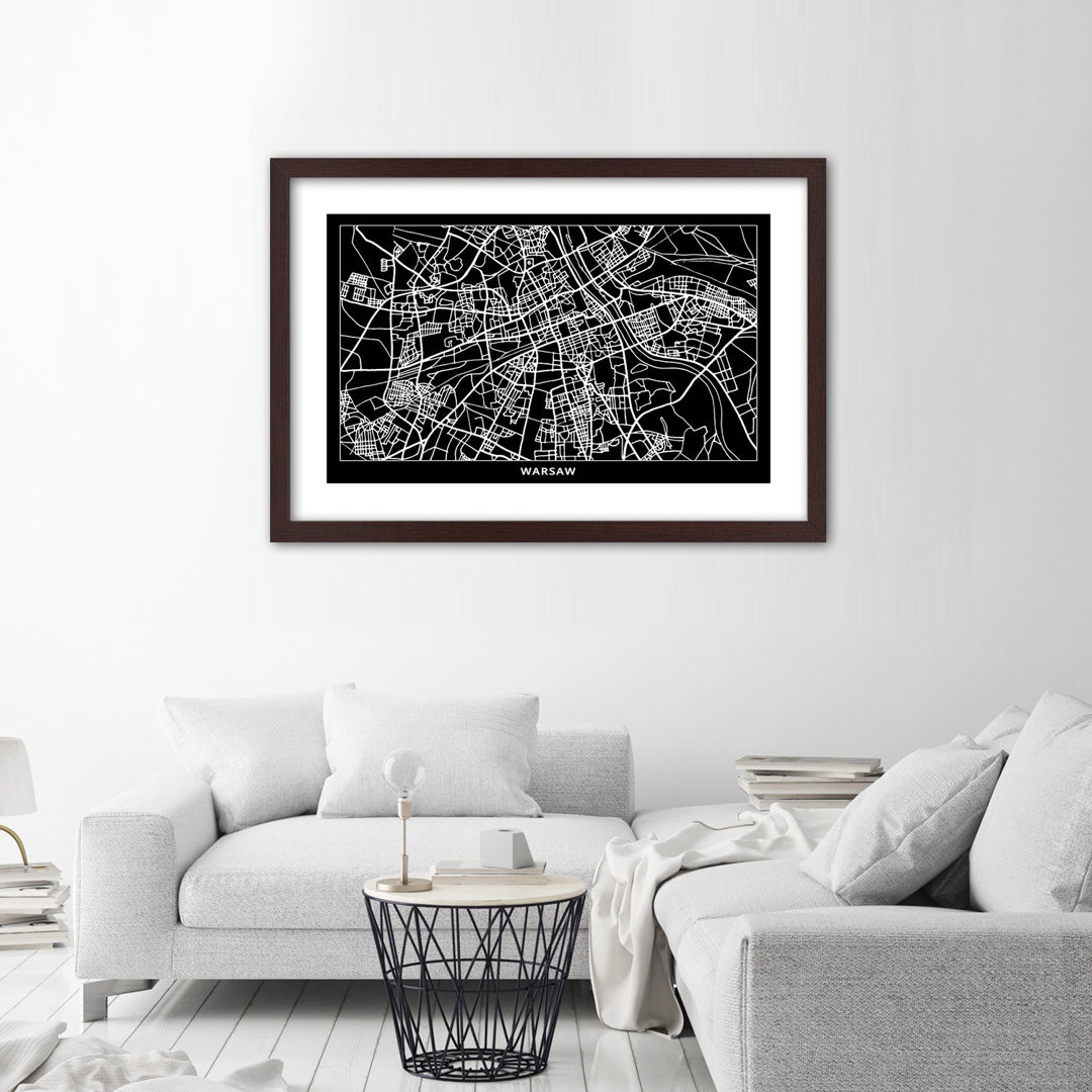 City Map Of Warsaw - Single Picture Frame Print