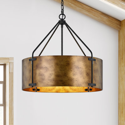 4 - Light Dimmable Drum Chandelier