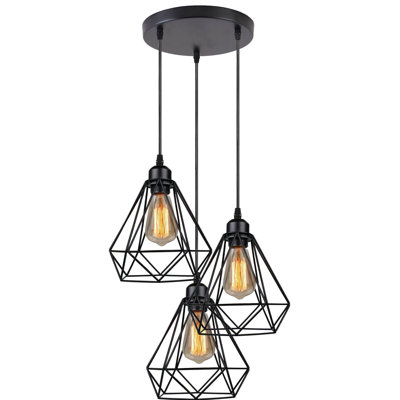 Chisato 3 - Light Black Cluster Pendant