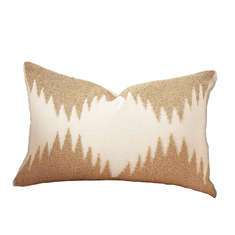 Tristan Pillow-Gold Seed Beads/Bone