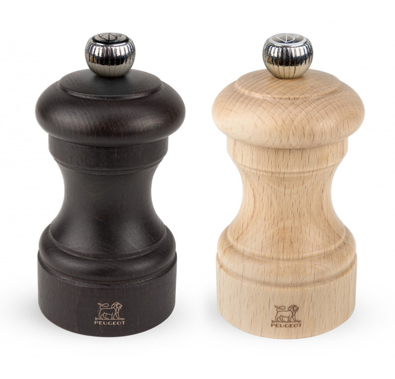 Peugeot Saveurs, Bistro - Pepper & Salt Mill Set, 10cm, 12.7cm H x 8cm W x 16cm D, Black, White