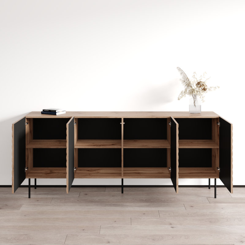 Onda 74.8" Sideboard with Matte Finish, Oak