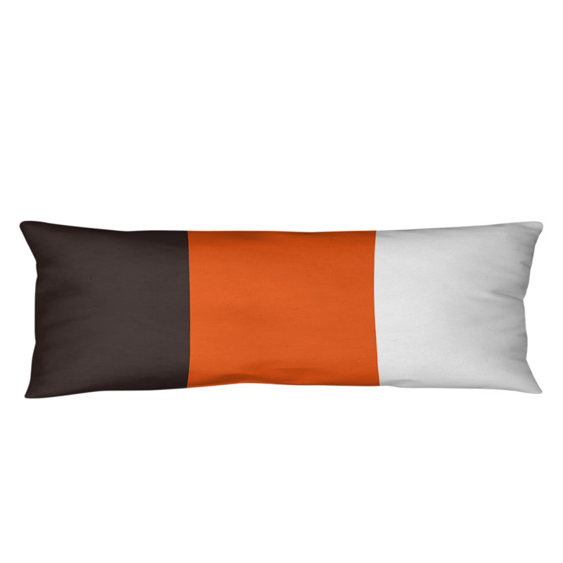 Oreiller pour le corps à rayures en polyester / polyester, Brun / orange / blanc cassé, Adames Football