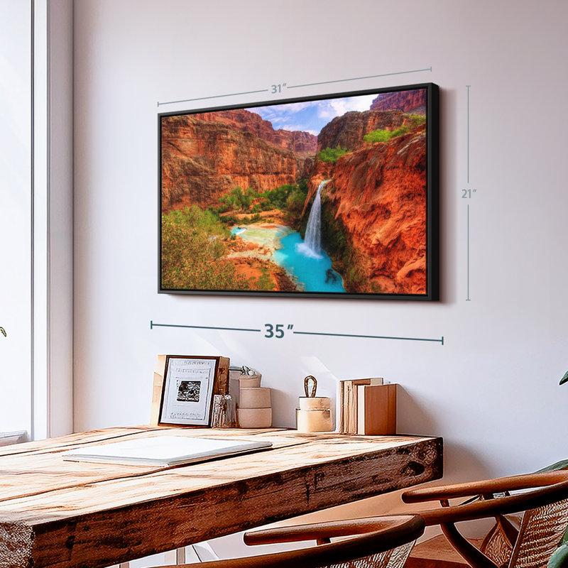 "Art mural des chutes du Havasupai", H 21 po x l 31 po