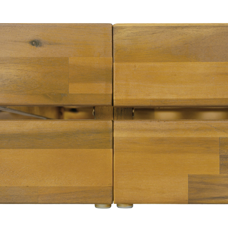 Structure de chaise longue d'extérieur en bois d'acacia Aero avec dossier réglable à 3 positions, conception à lattes pour le patio, la piscine et la cour