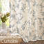 Rideaux en lin à motif floral avec œillets-519072078