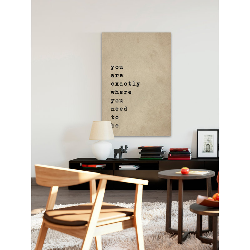 « Where you need to be »-impression d’art textuel sur toile, H 12 po x l 8 po x P 1,5 po