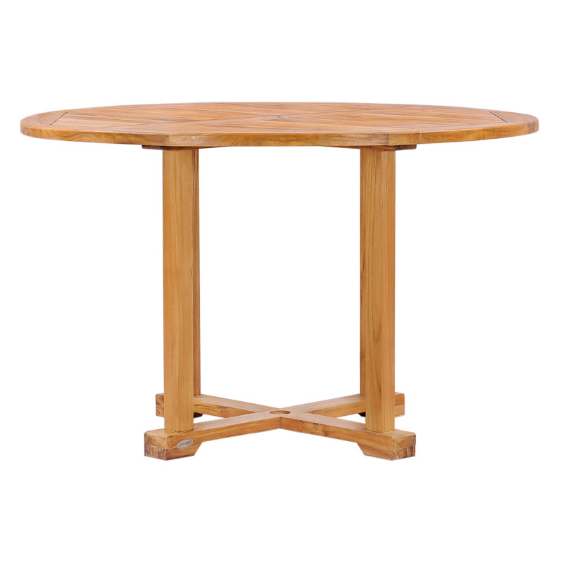 Hatteras Outdoor Round Teak Dining Table, 48"