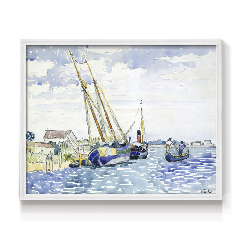 Paysages rétro-Lxxxi - reproduction encadrée - réversible, H 11 po x l 14 po, Blanc