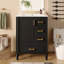  Meuble-lavabo 24 po avec lavabo en céramique et porte à fermeture douce et 3 tiroirs - noir-425517059
