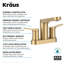 KRAUS Indy Centerset Bathroom Faucet With 2 Handles, Pop Up Drain And Supply Lines-107426067