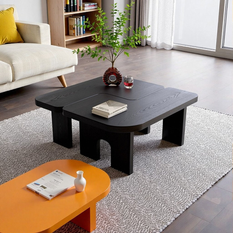 Ensemble de tables basses gigognes modernes et extensibles pour salon