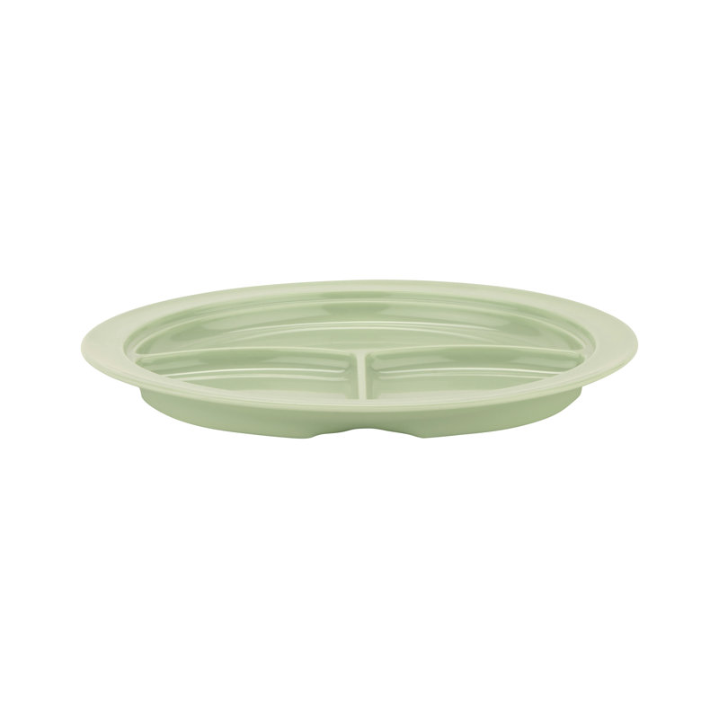 3 assiettes à 3 compartiments 10, ensemble de 4, Vert