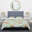 Ensemble de housse de couette rétro fleur et vert - Polyester en microfibre-916765014