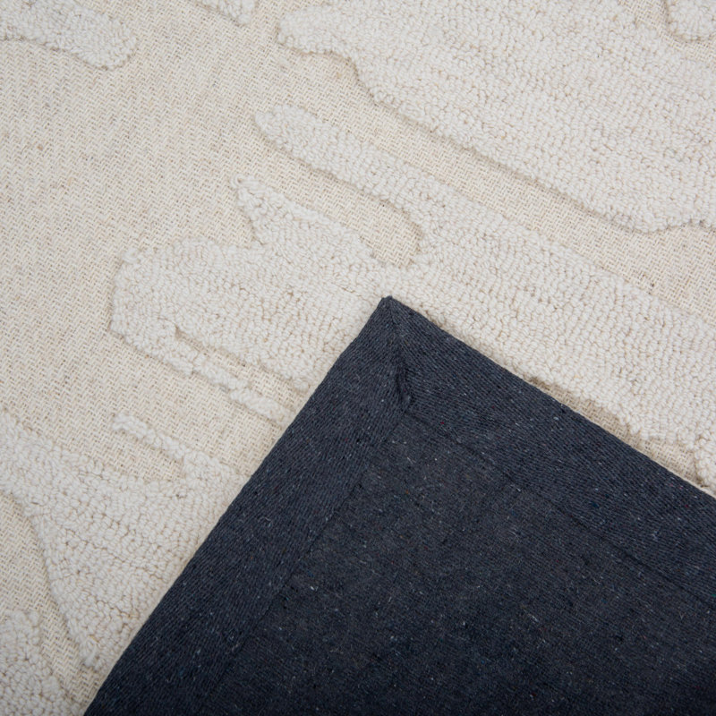 Tapis 100% laine touffeté à la main, Rectangle 7 pi 9 po x 9 pi 9 po