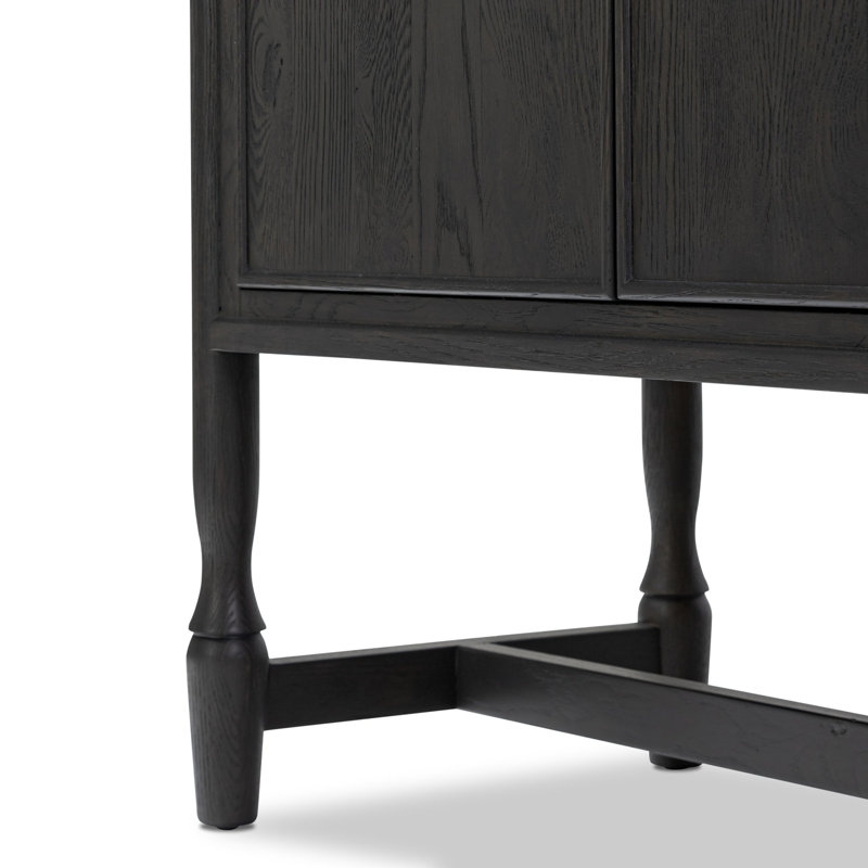Bari Bar Cabinet, Cracked Smoked Black
