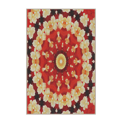 Tapis tissé à la machine rouge/jaune/noir