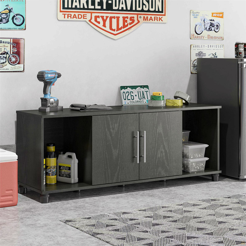 Banc de rangement noir pour chaussures avec 4 compartiments - Rangement pour vestibule, garage et sous-sol