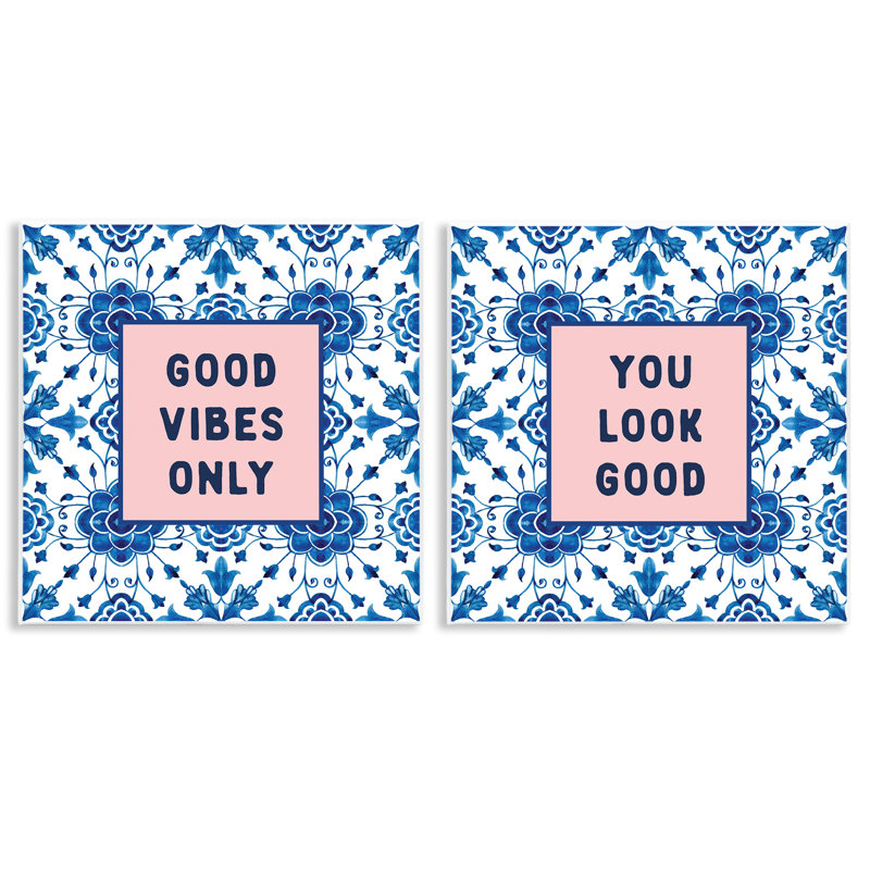 Ensemble de 2 plaques murales Inspiring messages on Boho