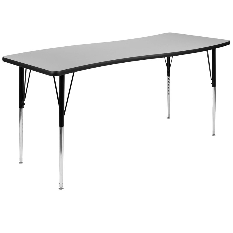 Table d'activité rectangulaire à hauteur réglable Goddard l 28 po x L 47,5 po, Gris, Non
