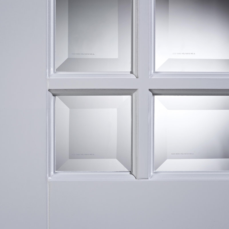 Manhattan Clear Bevelled Glazed Primed White Internal Door, 198.1 cm H x 83.8 cm W x 3.5 cm D