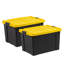 IRIS 80 Qt.20 Gal. Sac de rangement robuste et empilable noir avec couvercle jaune