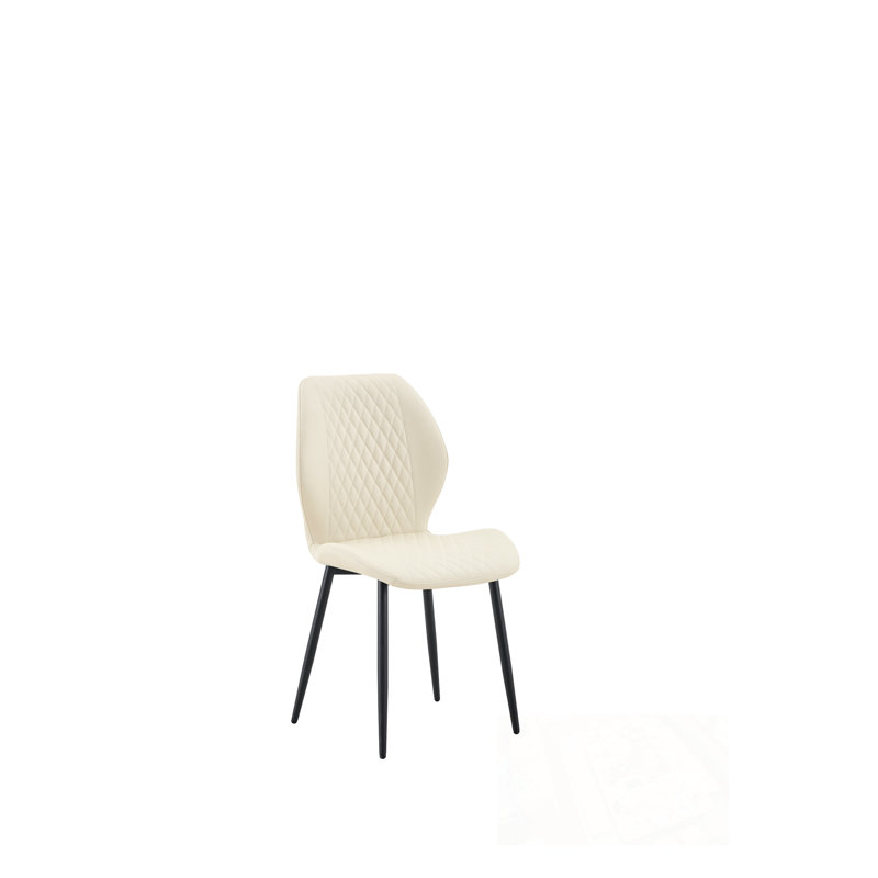 Ensemble de 4 chaises en polyuréthane avec pieds en métal, Blanc