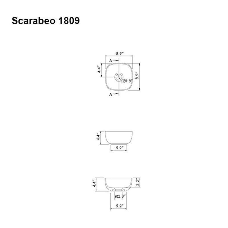 Scarabeo By Nameeks 8.9'' Glossy White Ceramic Specialty Bathroom Sink