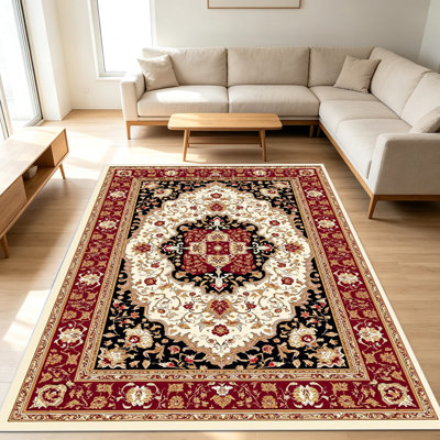 1PC Traditional Persian - style Area Rugs for Living Room, Soft and Comfortable, Suitable for all seasons, easy - to - maintain, machine washable Indoor floor mat, suitable for Bedroom, Dining Room, Hallway, Patio, Balcony, Home Decor, Outdoor Decor.