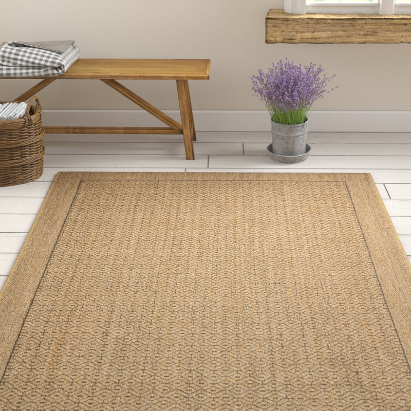 Tapis à motif géométrique en sisal et en jacquard Grampian Beach, Rectangle 6 pi x 9 pi