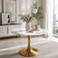 Table tulipe ronde 34,65 pouces avec plateau veiné en marbre-1554722057