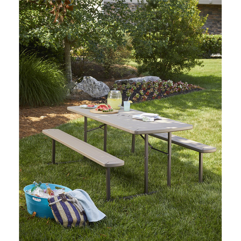 Table de pique-nique pliable de 6 pi COSCO Outdoor Living, Taupe