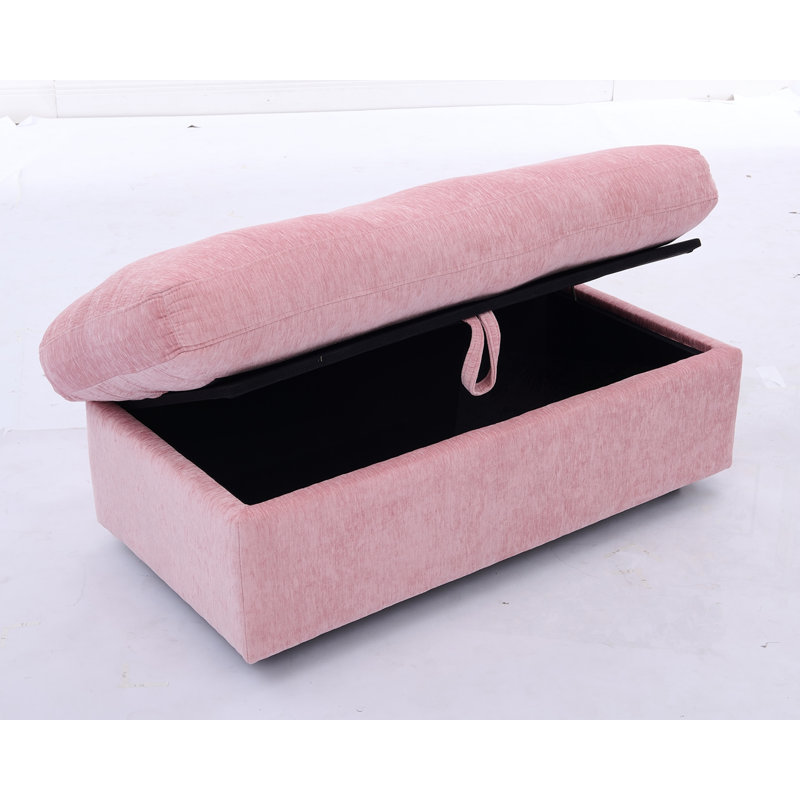 Canapé de loisirs avec dossier réglable manuellement et repose-pieds, Pink