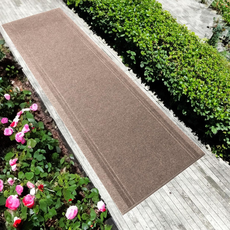 Anti Slip Outdoor / Indoor Beige Rug, Runner 2'2" x 15'