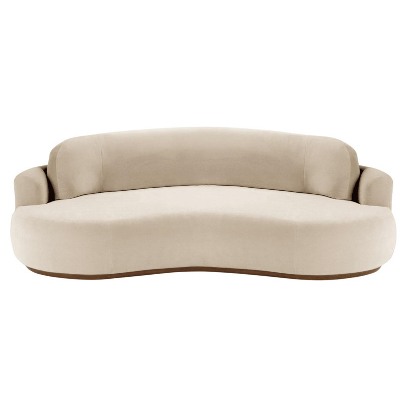Naked Boucle Sofa, Boucle Snow Velvet, 31" H x 95" W x 52" D, Brown